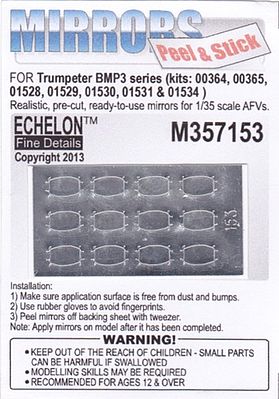 Echelon BMP3 Mirrors for a Trumpeter Model Plastic Model Tank Decal 1/35 Scale #357153