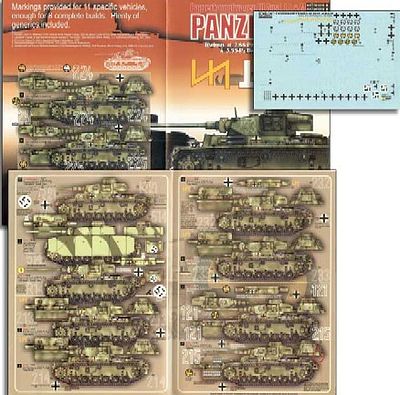 Echelon PzKpfw III Ausf J/L/Ms Panzer III Plastic Model Tank Decal 1/48 Scale #481018