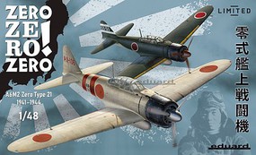 Eduard-Models WWII A6M2 Zero Type 21 Japanese Fighter Dual Combo Plastic Model Airplane Kit 1/48 #11158