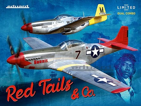 Eduard-Models Red Tails- WWII P51D Mustang USAF Fighter Dual Combo Plastic Model Airplane Kit 1/48 #11159