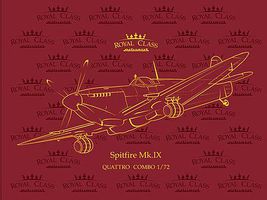 Royal Class Spitfire Mk IX Fighter Quattro Combo Plastic Model Airplane Kit 1/72 Scale #13