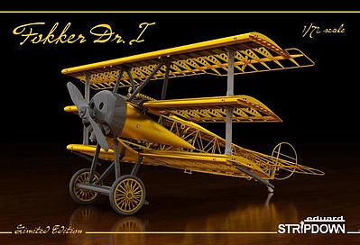 Eduard-Models Fokker Dr I Stripdown Aircraft Plastic Model Airplane Kit 1/72 Scale #2114