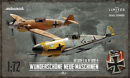 Eduard-Models WWII Bf109F German Fighter Dual Combo Plastic Model Airplane Kit 1/72 Scale #2142
