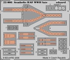Aircraft Seatbelts RAF WWII Late (Painted) Plastic Model Aircraft Decal 1/24 Scale #23006