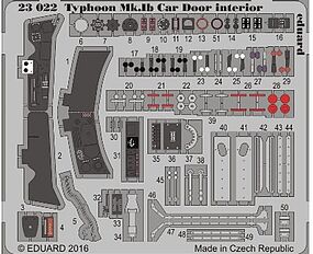 Eduard-Models Typhoon Mk Ib Car Door Interior for ARX Plastic Model Aircraft Accessory 1/24 #23022 Eduard-Models Typhoon Mk Ib Car Door Interior for ARX Plastic Model Aircraft Accessory 1/24 #23022
