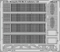 Eduard-Models Mosquito FB Mk VI Radiators for ARX Plastic Model Aircraft Accessory 1/24 #23030 Eduard-Models Mosquito FB Mk VI Radiators for ARX Plastic Model Aircraft Accessory 1/24 #23030