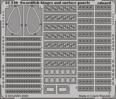 Eduard-Models Swordfish Hinges & Surface Panels for Trumpeter Plastic Model Aircraft Acc 1/32 #32240