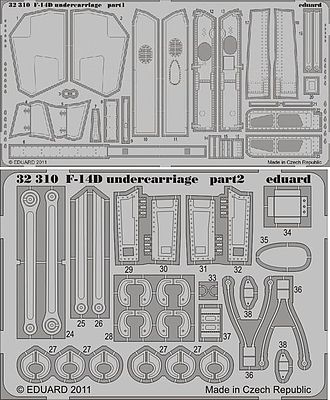 Eduard-Models F14D Undercarriage for Trumpeter Plastic Model Aircraft Accessory 1/32 Scale #32310