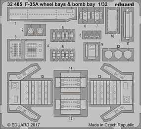 F35A Wheel & Bomb Bays for ITA Plastic Model Aircraft Accessory 1/32 #32405