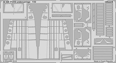 Eduard-Models P51D Undercarriage for RVL Plastic Model Aircraft Accessory 1/32 Scale #32420