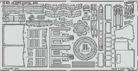 Eduard-Models TF104G Exterior for ITA Plastic Model Aircraft Accessory 1/32 Scale #32427