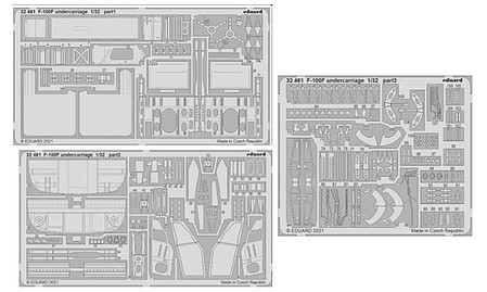 Eduard-Models F100F Undercarriage for TSM (Trumpeter) Plastic Model Aircraft Accessory 1/32 Scale #32461