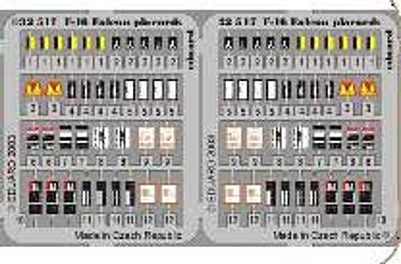 Eduard-Models F16 Falcon Placards for Hasegawa Plastic Model Aircraft Accessory 1/32 Scale #32517