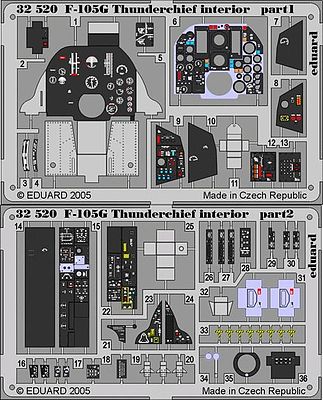 Eduard-Models F105G Interior for Trumpeter Plastic Model Aircraft Accessory 1/32 Scale #32520