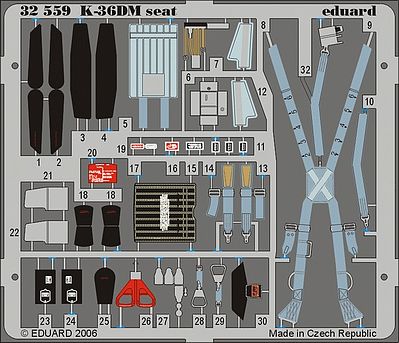 Eduard-Models Aircraft- Mig29 Fulcrum K36DM Seat Plastic Model Aircraft Accessory 1/32 Scale #32559
