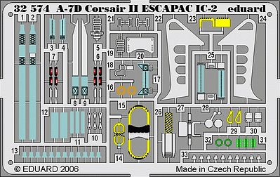 Eduard-Models Aircraft- A7D Corsair II ESCAP IC2 Plastic Model Aircraft Accessory 1/32 Scale #32574