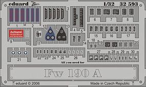 Aircraft- Fw190 Placards Plastic Model Aircraft Accessory 1/32 Scale #32593