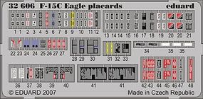 Aircraft- F15C Eagle Pladcards Plastic Model Aircraft Accessory 1/32 Scale #32606