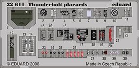 Eduard-Models Aircraft- P47D Thunderbolt Placards Plastic Model Aircraft Accessory 1/32 Scale #32611 Eduard-Models Aircraft- P47D Thunderbolt Placards Plastic Model Aircraft Accessory 1/32 Scale #32611