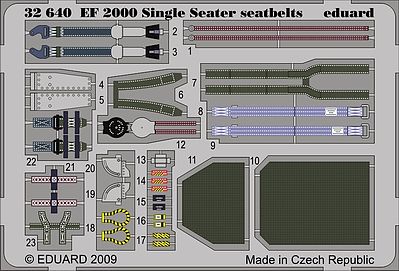Eduard-Models Aircraft- EF2000 Seatbelts Plastic Model Aircraft Accessory 1/32 Scale #32640