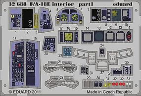 Eduard-Models Aircraft- F/A18E Interior Plastic Model Aircraft Accessory 1/32 Scale #32688 Eduard-Models Aircraft- F/A18E Interior Plastic Model Aircraft Accessory 1/32 Scale #32688