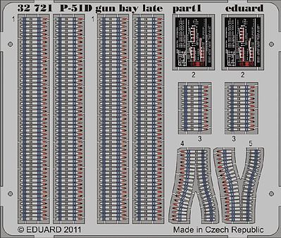 Eduard-Models P51D Gun Bay Late for Tamiya Plastic Model Aircraft Accessory 1/32 Scale #32721
