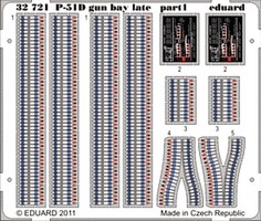 Eduard-Models Aircraft- P51D Gun Bay Late Plastic Model Aircraft Accessory 1/32 Scale #32721 Eduard-Models Aircraft- P51D Gun Bay Late Plastic Model Aircraft Accessory 1/32 Scale #32721