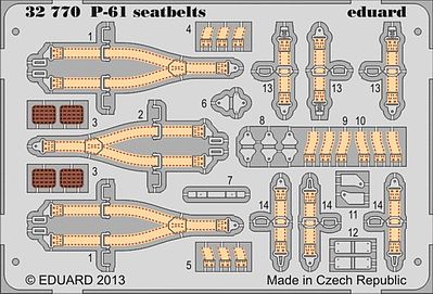 Eduard-Models P61 Seatbelts Plastic Model Aircraft Accessory 1/32 Scale #32770