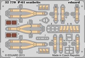 Eduard-Models Aircraft- P61 Seatbelts Plastic Model Aircraft Accessory 1/32 Scale #32770 Eduard-Models Aircraft- P61 Seatbelts Plastic Model Aircraft Accessory 1/32 Scale #32770