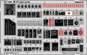 Eduard-Models Aircraft- B17 Placards Plastic Model Aircraft Accessory 1/32 Scale #32790 Eduard-Models Aircraft- B17 Placards Plastic Model Aircraft Accessory 1/32 Scale #32790