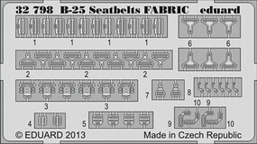 Eduard-Models Aircraft- B25 Fabric-Type Seatbelts Plastic Model Aircraft Accessory 1/32 Scale #32798 Eduard-Models Aircraft- B25 Fabric-Type Seatbelts Plastic Model Aircraft Accessory 1/32 Scale #32798