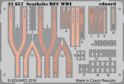 EDUARD 1/72 AIRCRAFT 73017 PAINTED SEATBELTS GERMAN WWI