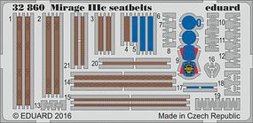 Eduard-Models Mirage IIIc Seatbelts for ITA (Painted) Plastic Model Aircraft Accessory 1/32 Scale #32860