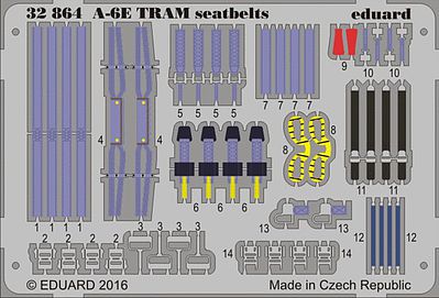 Eduard-Models A6E Tram Seatbelts for TSM (Painted) Plastic Model Aircraft Accessory 1/32 Scale #32864