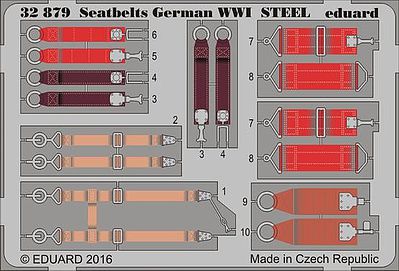 Eduard-Models Seatbelts German Steel WWI (Painted) Plastic Model Aircraft Accessory 1/32 Scale #32879