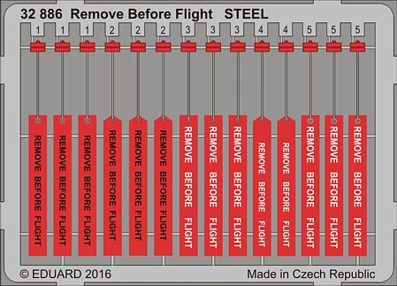 Eduard-Models Remove Before Flight Steel (Painted) Plastic Model Aircraft Accessory 1/32 #32886
