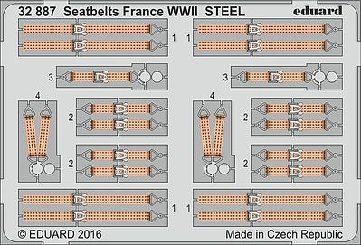 Eduard-Models Seatbelts France Steel WWII (Painted) Plastic Model Aircraft Accessory 1/32 #32887