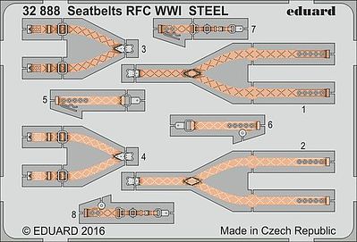 Eduard-Models Seatbelts RFC Steel WWI (Painted) Plastic Model Aircraft Accessory 1/32 #32888