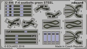 Eduard-Models Seatbelts F4 Green Steel (Painted) Plastic Model Aircraft Accessory 1/32 #32896