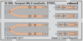 Eduard-Models Seatbelts Tempest Mk II Steel for SHY Plastic Model Aircraft Accessory 1/32 #32906 Eduard-Models Seatbelts Tempest Mk II Steel for SHY Plastic Model Aircraft Accessory 1/32 #32906