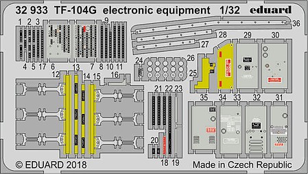 Eduard-Models TF104G Electronic Equipment for ITA (Painted) Plastic Model Aircraft Accessory 1/32 #32933