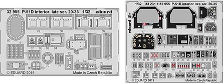 Eduard-Models P51D Interior Late Ser 20-35 for TAM (Painted) Plastic Model Aircraft Accessory 1/32 #32955