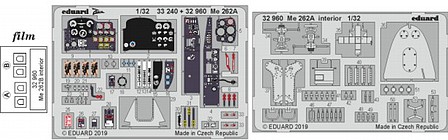 Eduard-Models Me262A Interior for RVL (Painted) Plastic Model Aircraft Accessory 1/32 Scale #32960