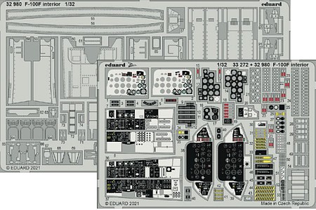 Eduard-Models F100F Interior for TSM (Trumpeter) Plastic Model Aircraft Accessory 1/32 Scale #32980
