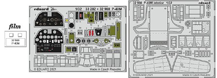 Eduard-Models P40M Interior for TSM (Painted) Plastic Model Aircraft Accessory 1/32 Scale #32988