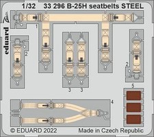 Eduard-Models B25H Seatbelts Steel for HKM (Painted) Plastic Model Aircraft Accessory 1/32 Scale #33296