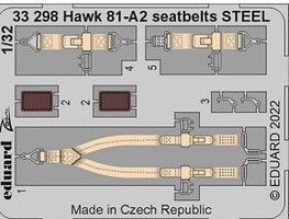 Eduard-Models Hawk 81A2 Seatbelts Steel for LNR (Painted) Plastic Model Aircraft Accessory 1/32 #33298