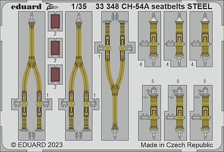 Eduard-Models CH54A Seatbelts Steel for ICM (Painted) Plastic Model Aircraft Accessory 1/35 Scale #33348