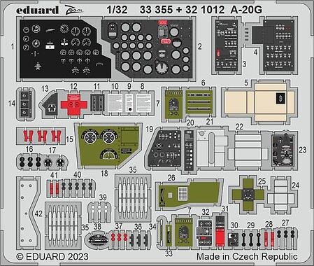 Eduard-Models A20G detail set for HKM Plastic Model Aircraft Accessory 1/32 Scale #33355