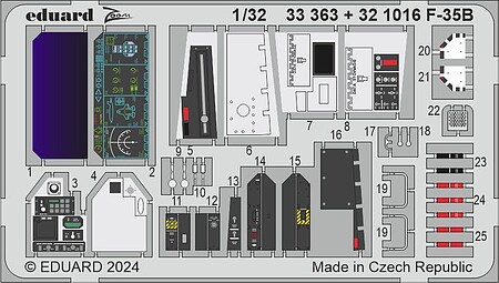 Eduard-Models F35B detail set for Trumpeter Plastic Model Aircraft Accessory 1/32 Scale #33363